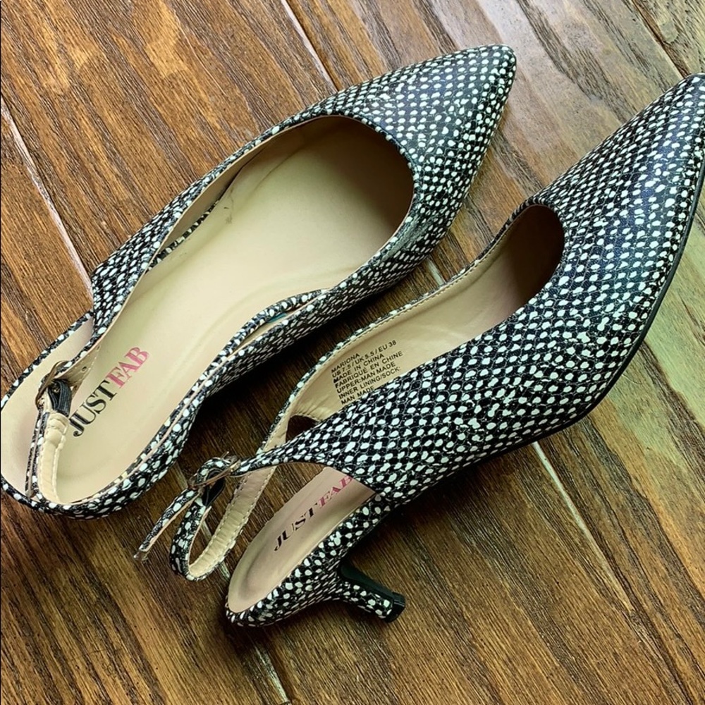 JustFab Mariona Snake Print Slingback